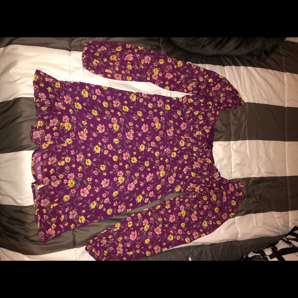 Floral mini long sleeve dress